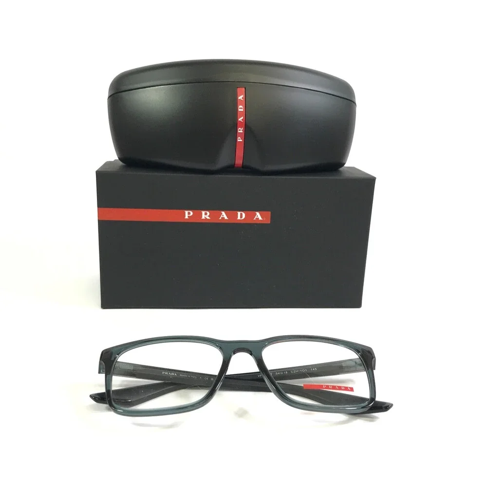 Prada Linea Rossa Eyeglasses Frames VPS08R CZH-1O1 Transparent Azure 54-18-145